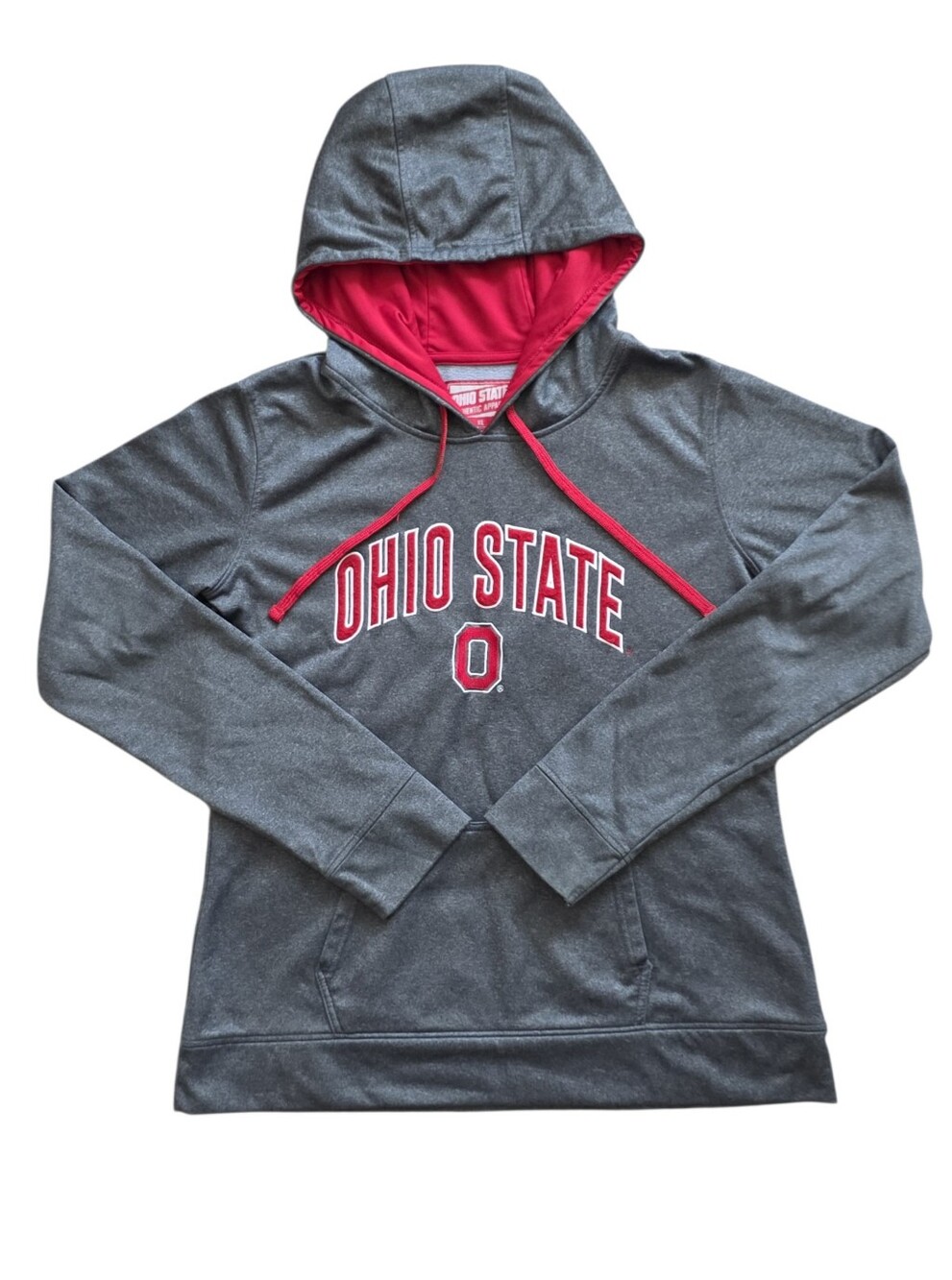 Ohio State Buckeyes Authentic XL Gray Red Pullover Gameday Hoodie Extra Large